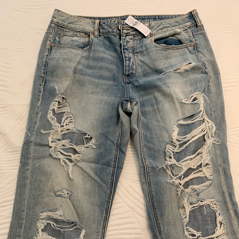 Am Eagle Tomgirl Highly Distressed Jeans 👖 Sz 12